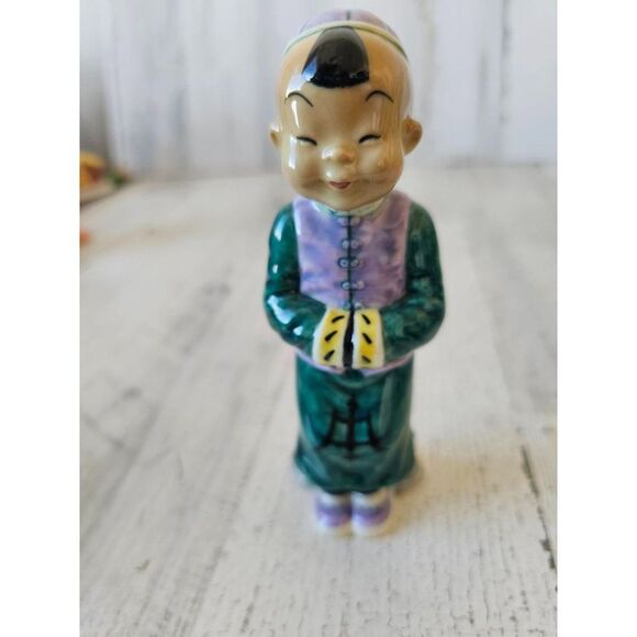 Gort wong li Green boy Chinese Monk Buddha figurine vintage priolo statue - Picture 1 of 8